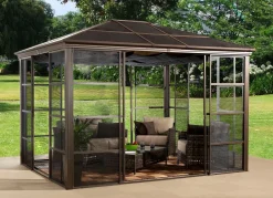 Clearance BADER SOJAG Aluminium Pavillon Castel in edlem ton BRONZE