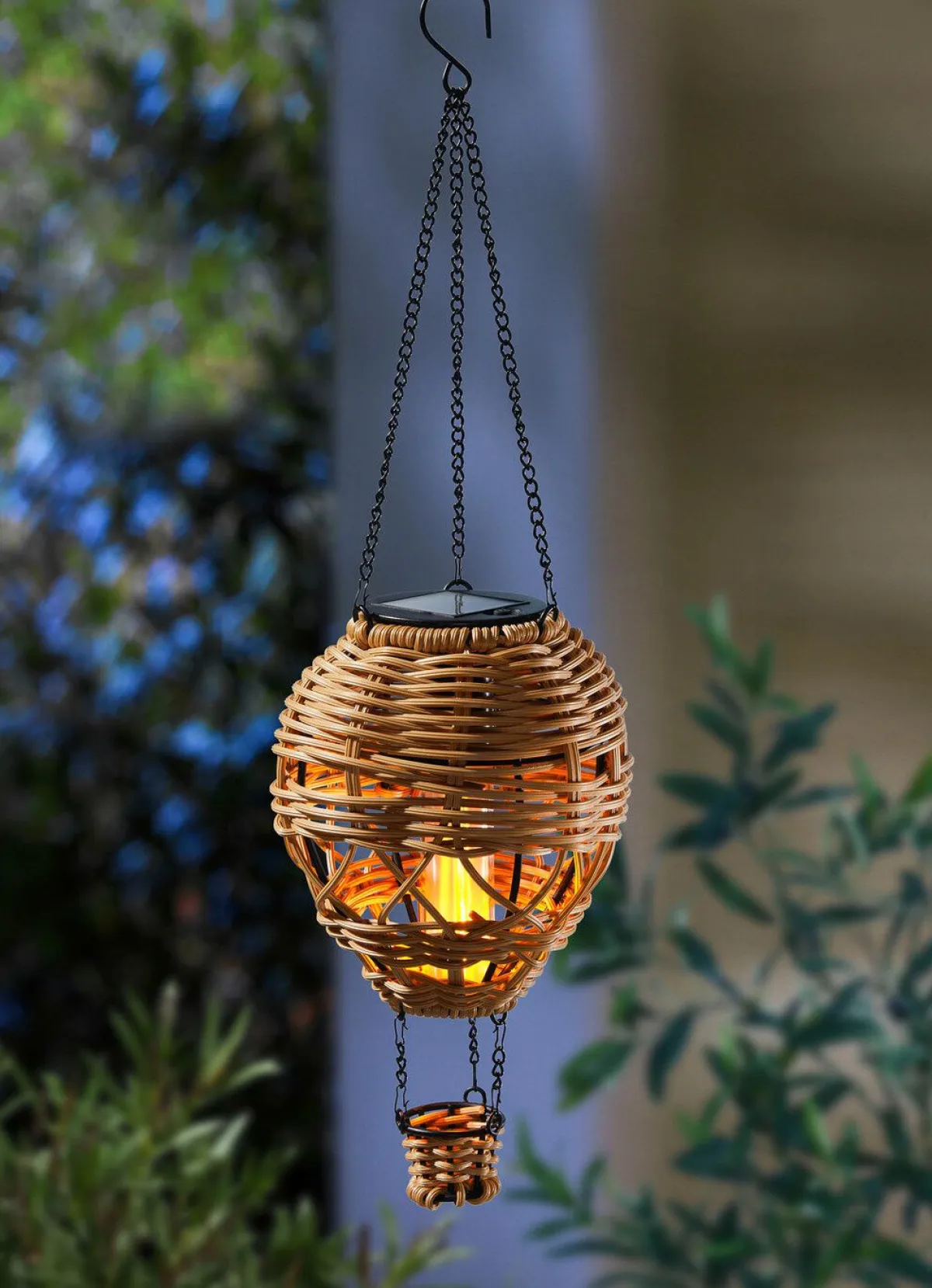 Sale BADER Solar-Hängeballon in Rattan-Optik BRAUN-SCHWARZ