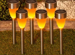Sale BADER Solarstecker mit Flackereffekt, 6er-Set SILBER