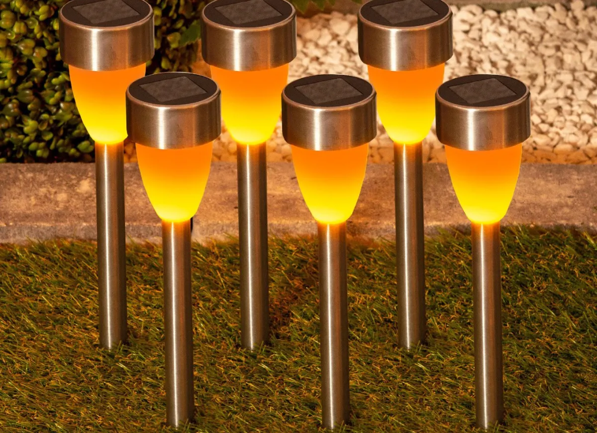 Sale BADER Solarstecker mit Flackereffekt, 6er-Set SILBER