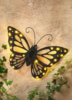 Outlet BADER Solar Wandbild Schmetterling aus Metall ANTIK-BRAUN