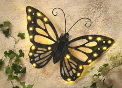Outlet BADER Solar Wandbild Schmetterling aus Metall ANTIK-BRAUN