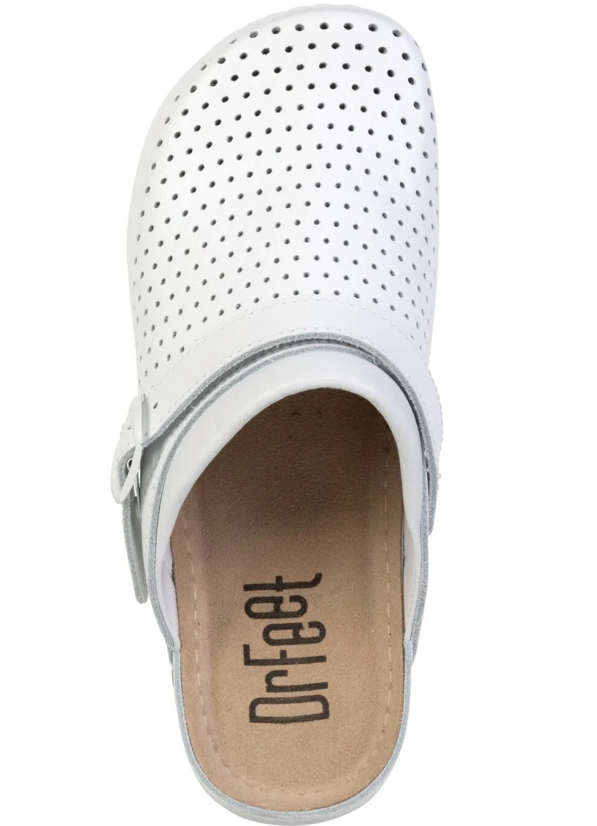 Discount BADER Sommerliche Damen-Clogs, aus Leder WEISS