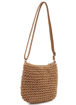 New BADER Sommerliche Tasche, Damen, mit verstellbarem Umhängeriemen NATURBRAUN