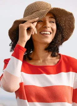Clearance BADER Sommerlicher Damen-Hut aus Papierstroh mit Zierkordel CAMEL
