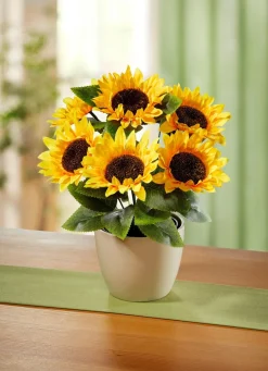 Clearance BADER Sonnenblumen-Gesteck GELB-GRÜN