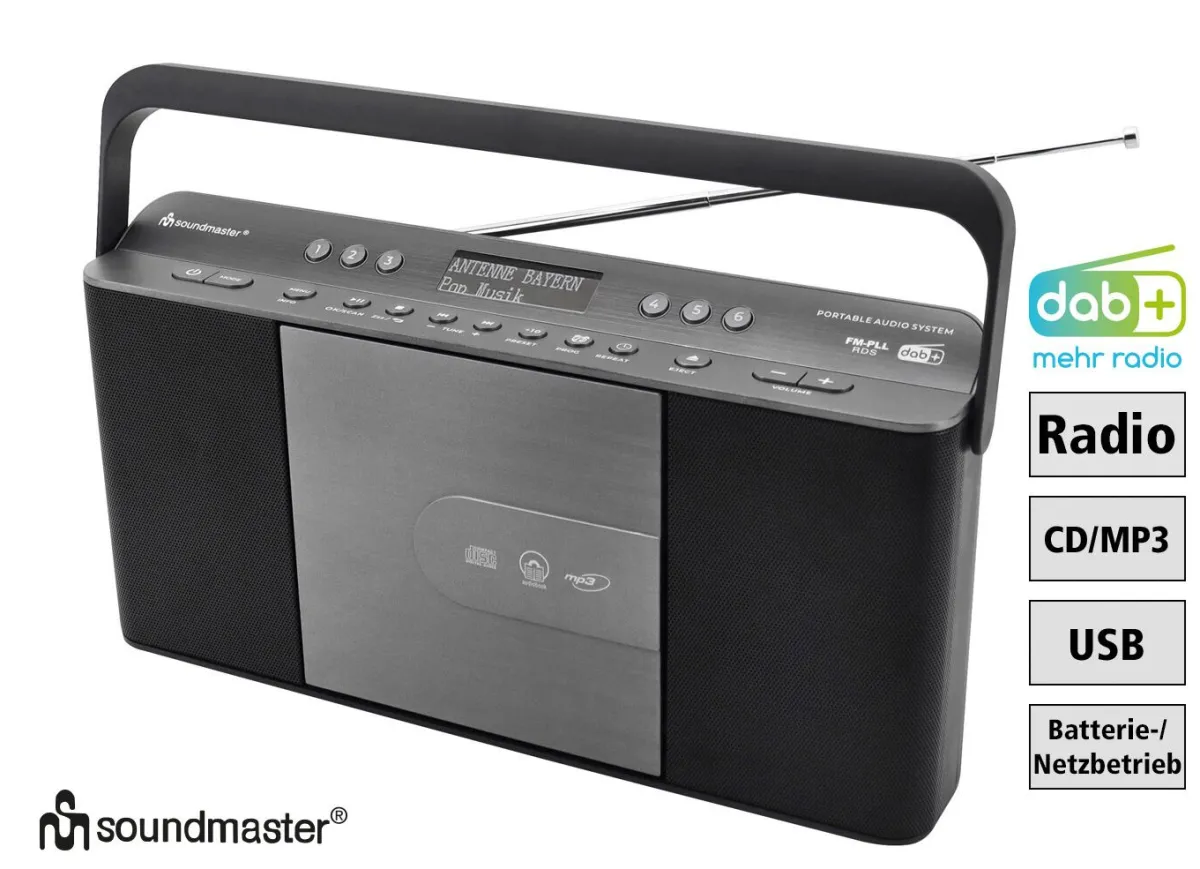 Sale SOUNDMASTER CD-Kofferradio RCD1870SW SCHWARZ