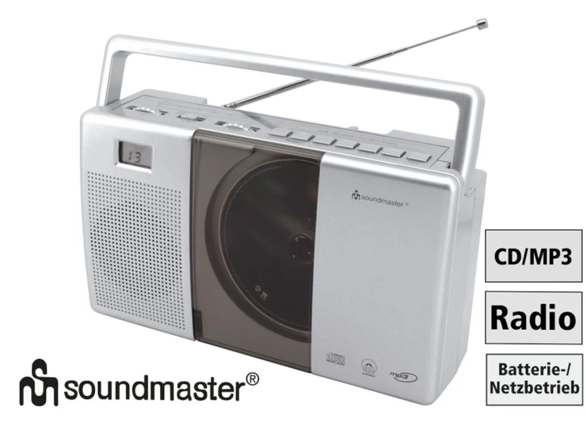 Hot SOUNDMASTER CD-Kofferradio RCD1185 SILBERFARBEN