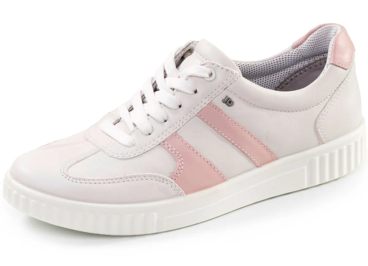 New BADER Sportliche Damen-Schnürschuhe, Weite H, mit herausnehmbarem Fußbett ECRU-ROSA