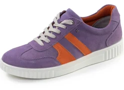 New BADER Sportliche Damen-Schnürschuhe, Weite H, mit herausnehmbarem Fußbett LILA-ORANGE