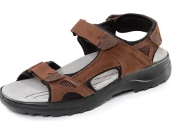 Discount BADER Sportliche Herren-Trekkingsandalen, Weite H, mit Klettverschluss TABAKBRAUN
