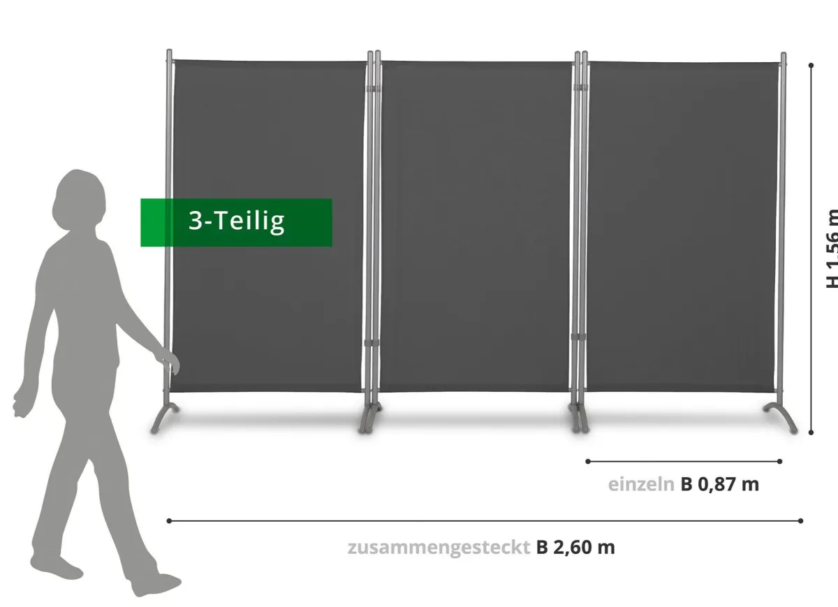 Sale BADER Standfeste Stellwand, 3-teilig anthrazit