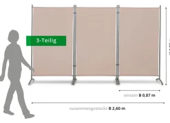 BADER Standfeste Stellwand, 3-teilig natur