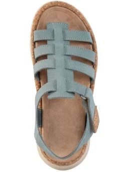 Clearance BADER Stegspangen-Sandale mit Kork-Besätzen BLEU