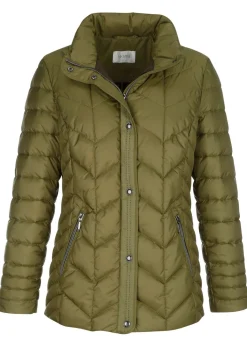 Sale BADER Steppjacke mit Reißverschluss unter der Druckerleiste GRÜN