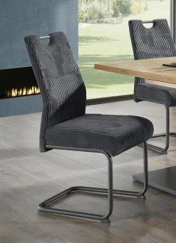 Clearance BADER Stühle, 4er-Set, mit Cordbezug ANTHRAZIT