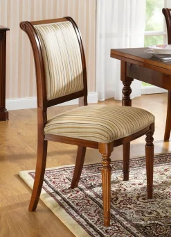 New BADER Stühle mit Federkern und Schaumstoffpolsterung BEIGE-GESTREIFT