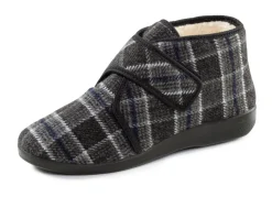 New BADER Stiefelette aus kariertem Textilmaterial ANTHRAZIT