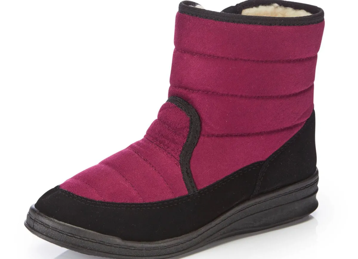 BADER Stiefelette aus weichem, gestepptem Nubukmaterial BORDEAUX
