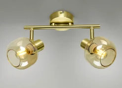 New BADER Stilechte Deckenleuchten mit getöntem Glas MESSING