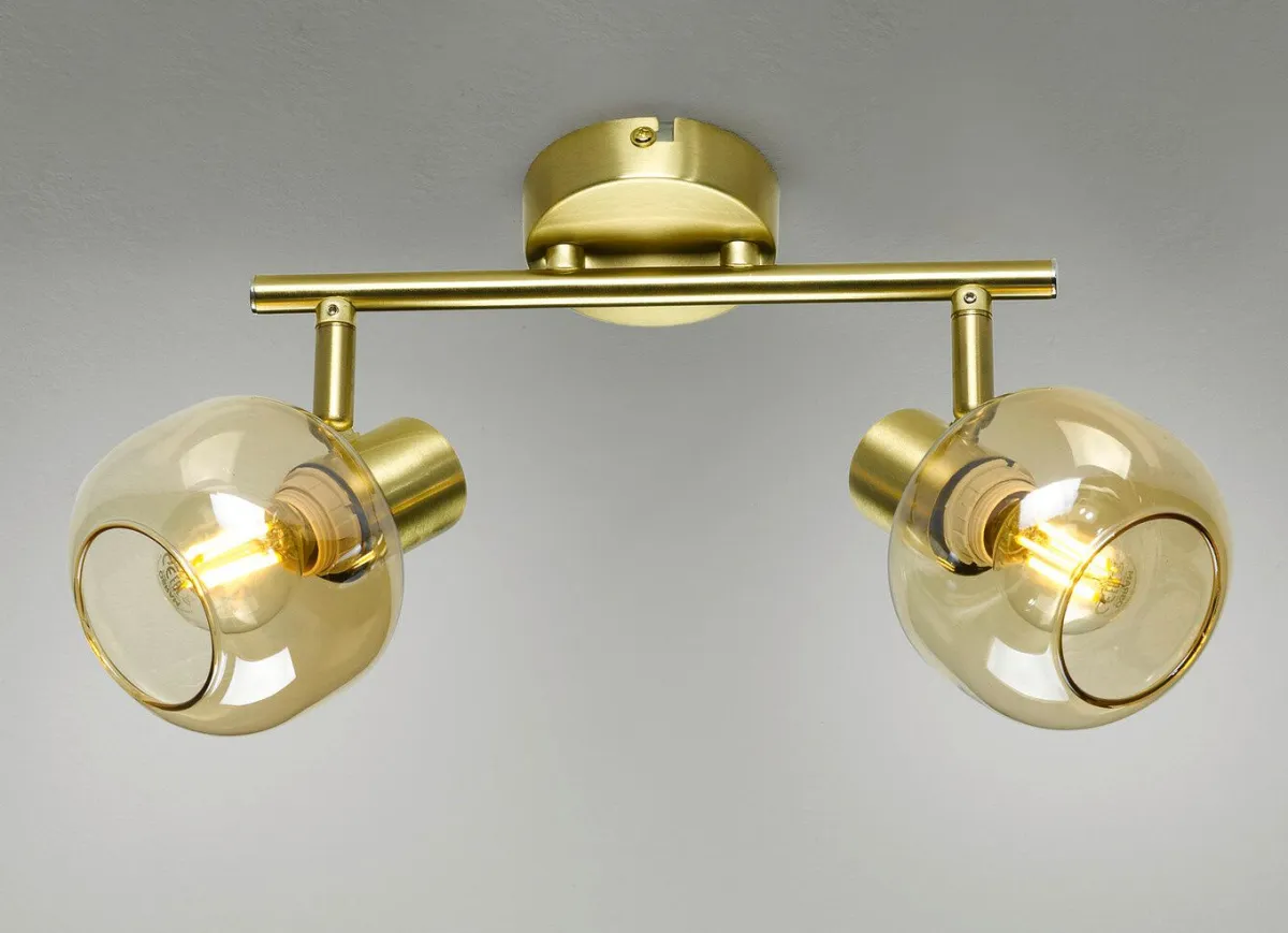 New BADER Stilechte Deckenleuchten mit getöntem Glas MESSING