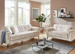 Outlet BADER Stilsichere Polstermöbel mit Bettfunktion creme