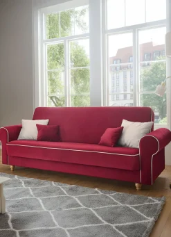 New BADER Stilvolles Schlafsofa ROT