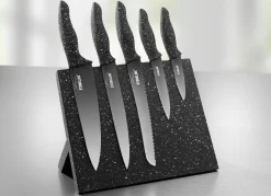 Outlet STONELINE ® Messerblock, 6-teilig, mit Magnetfeld SCHWARZ