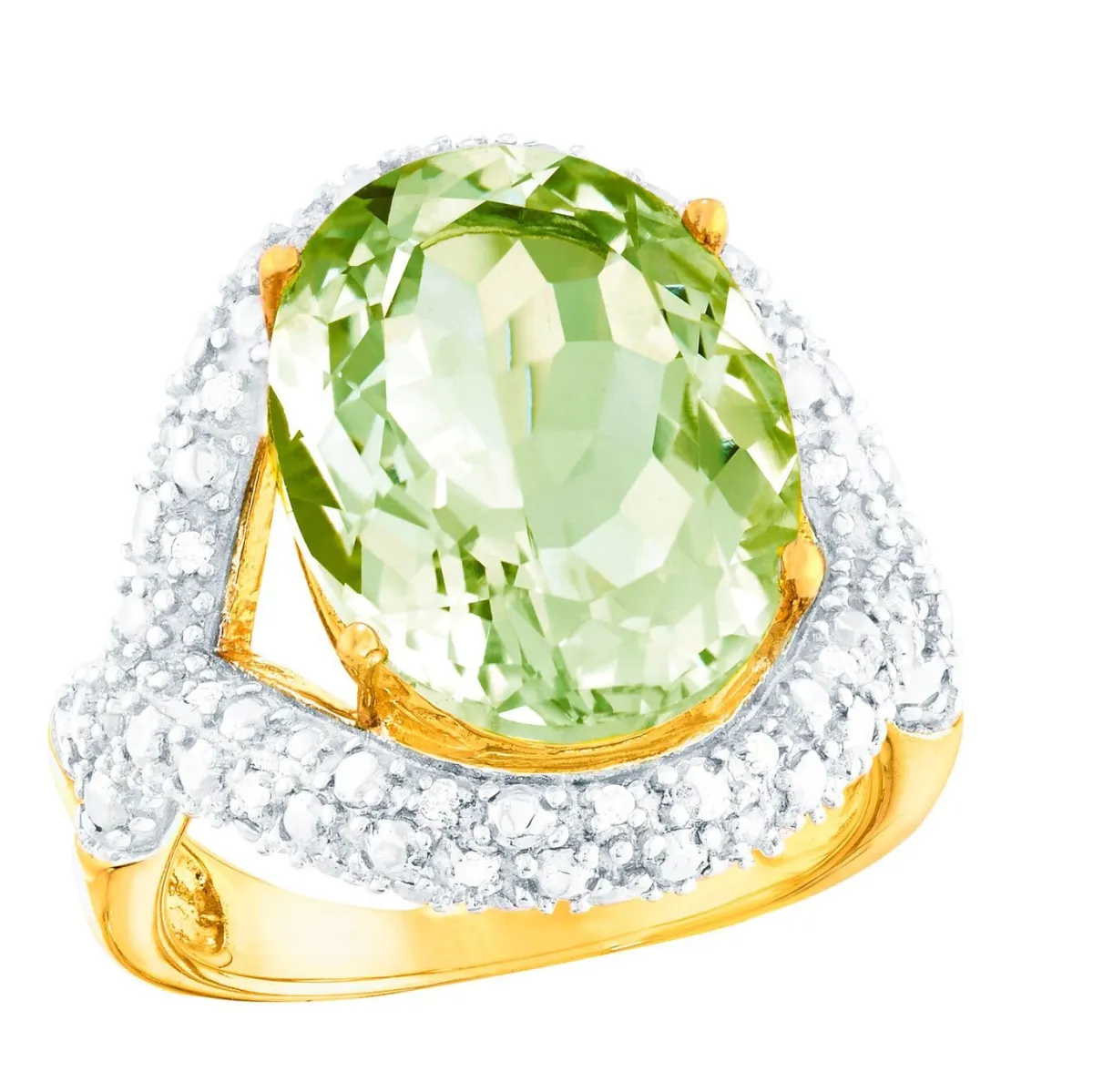 New BADER Strahlend schöner Damenring mit echt Amethyst und echt Weißtopas