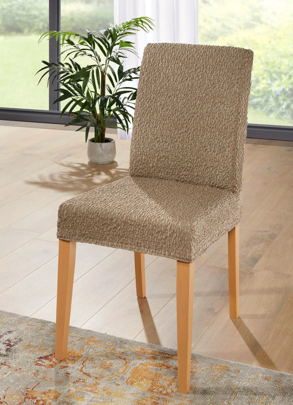 BADER Strapazierfähiger Stretch-Stuhlbezug, bi-elastisch SAND
