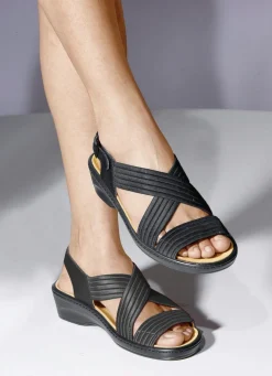 Online BADER Stretch-Bequem-Sandalette SCHWARZ