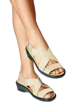 Online BADER Stretch-Bequem-Sandalette BEIGE