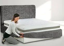 New BADER Stretchbezug für Boxspringbett in Mikrofaser-Qualität GRAU