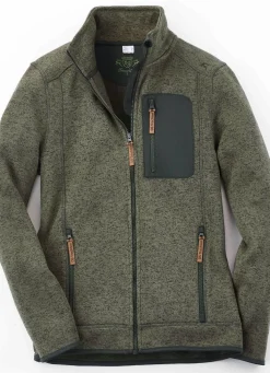 Sale BADER Strickfleece-Kurzjacke OLIV MELIERT