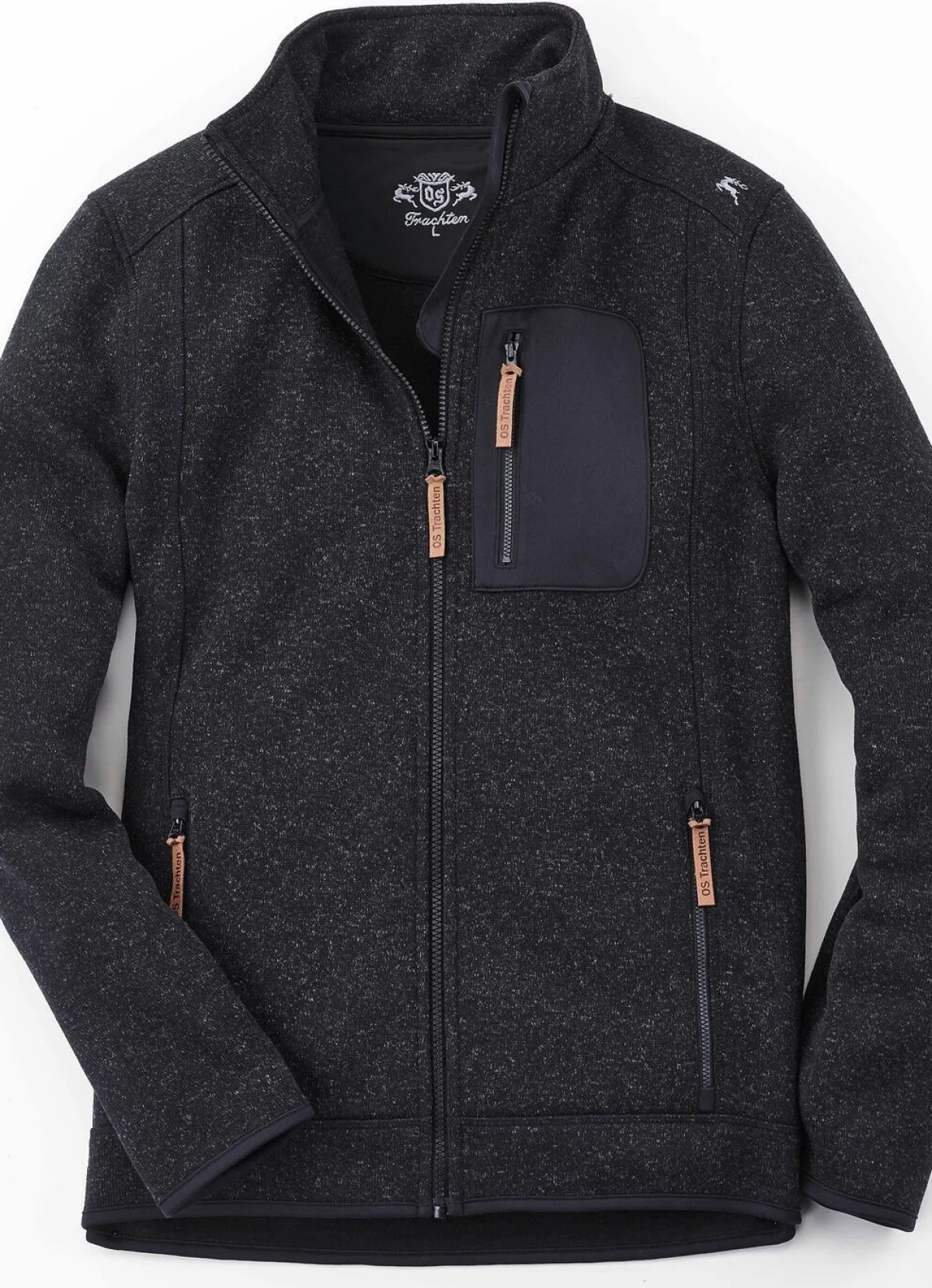 Discount BADER Strickfleece-Kurzjacke ANTHRAZIT MELIERT
