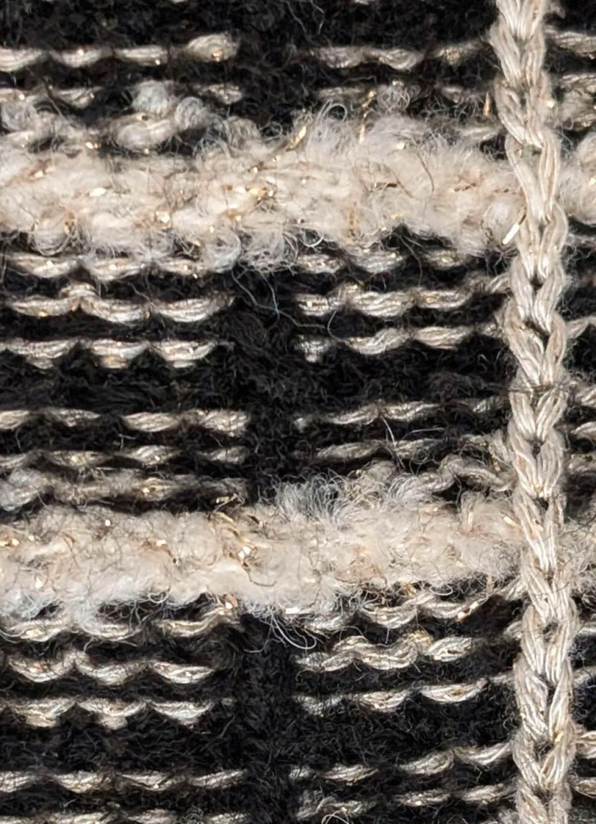 Discount BADER Strickjacke aus hochwertigem Effektgarn SCHWARZ-ECRU
