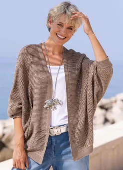 Online BADER Strickjacke in Fledermausform TAUPE