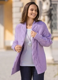 Outlet BADER Strickjacke in Grobstrick FLIEDER