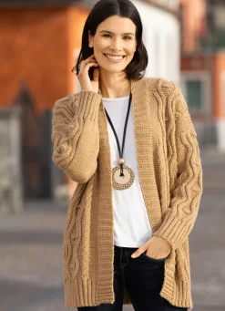 BADER Strickjacke in Grobstrick CAMEL