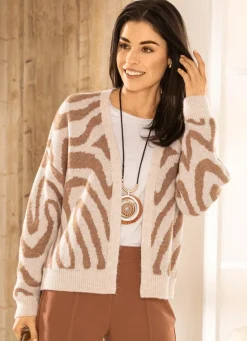 BADER Strickjacke in Jacquard-Dessin CAMEL-BEIGE