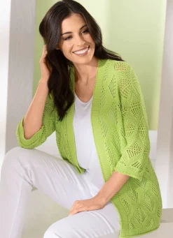 Discount BADER Strickjacke in Mustermix LIMETTE