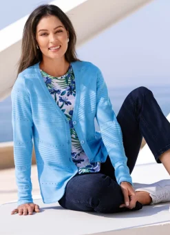 Sale BADER Strickjacke in Mustermix BLEU