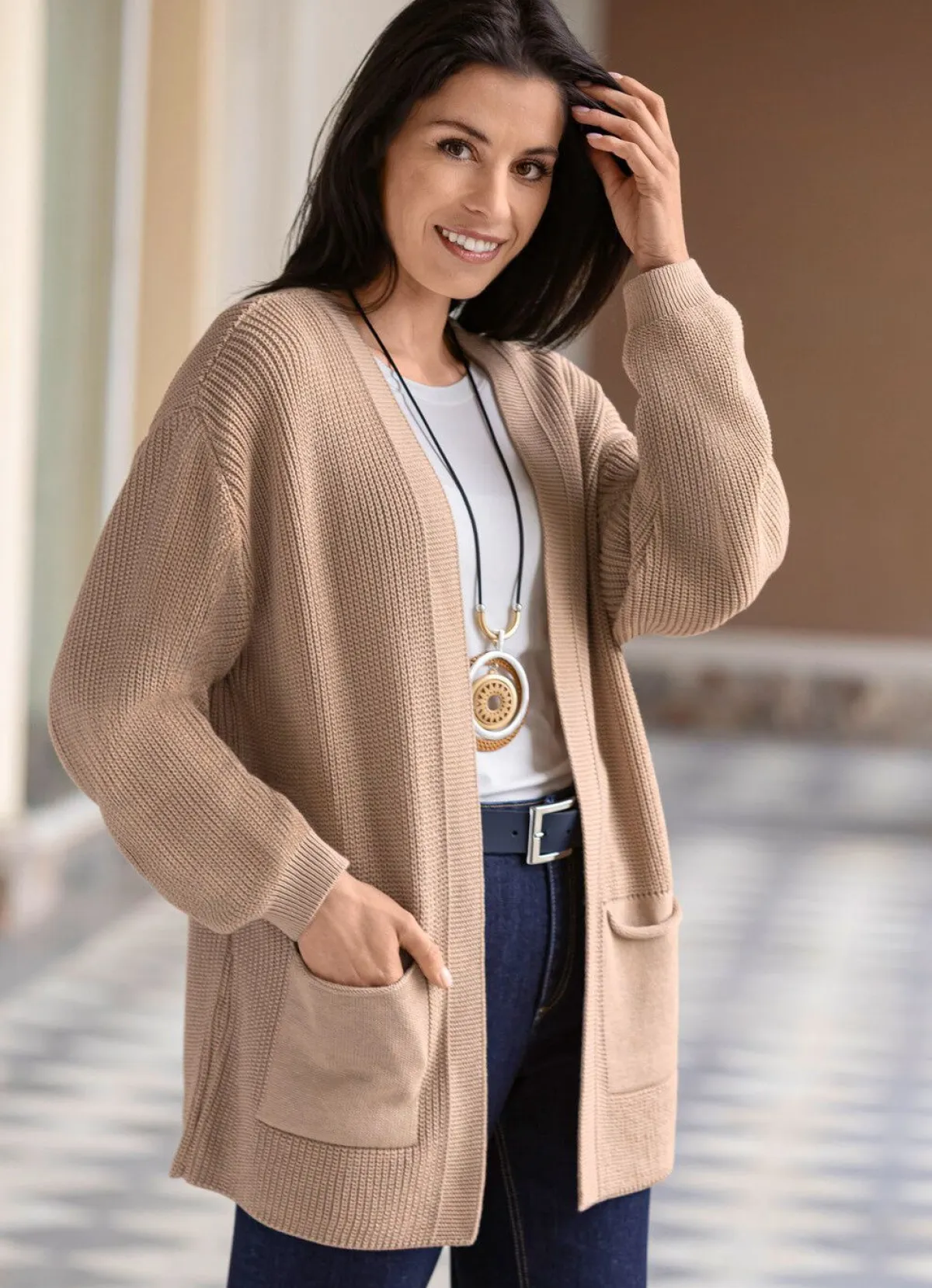 BADER Strickjacke in Perlfang BEIGE