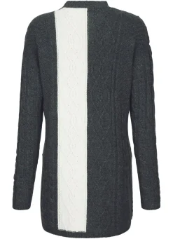 Hot BADER Strickjacke in Strukturmix ANTHRAZIT-NATUR