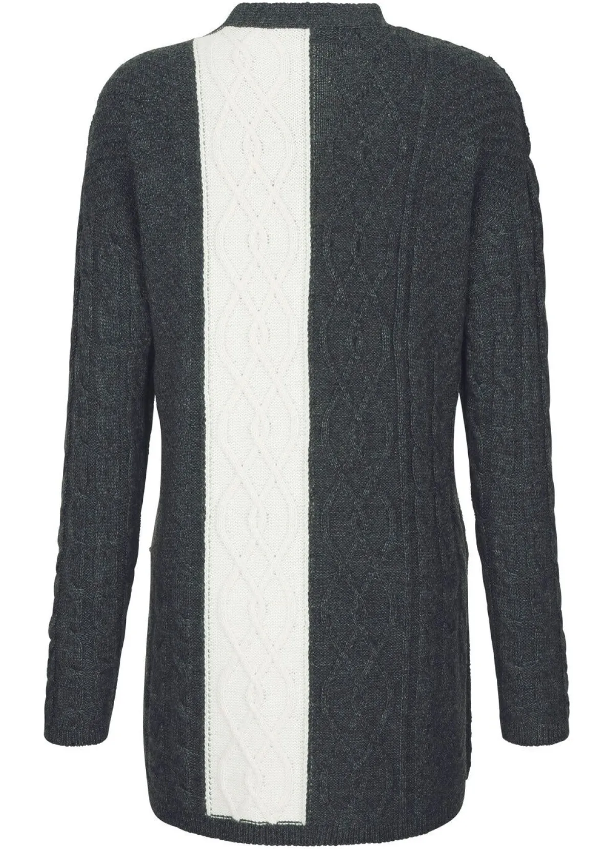 Hot BADER Strickjacke in Strukturmix ANTHRAZIT-NATUR