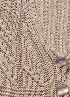 Hot BADER Strickjacke mit Bändchengarn SAND MELIERT