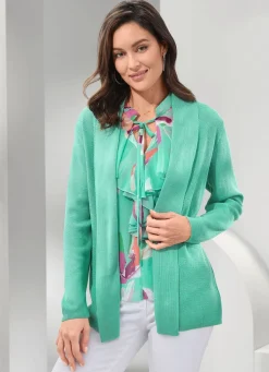 BADER Strickjacke mit dezentem Glanz MINT