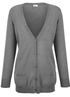 BADER Strickjacke mit Modal GRAU