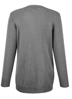 BADER Strickjacke mit Modal GRAU