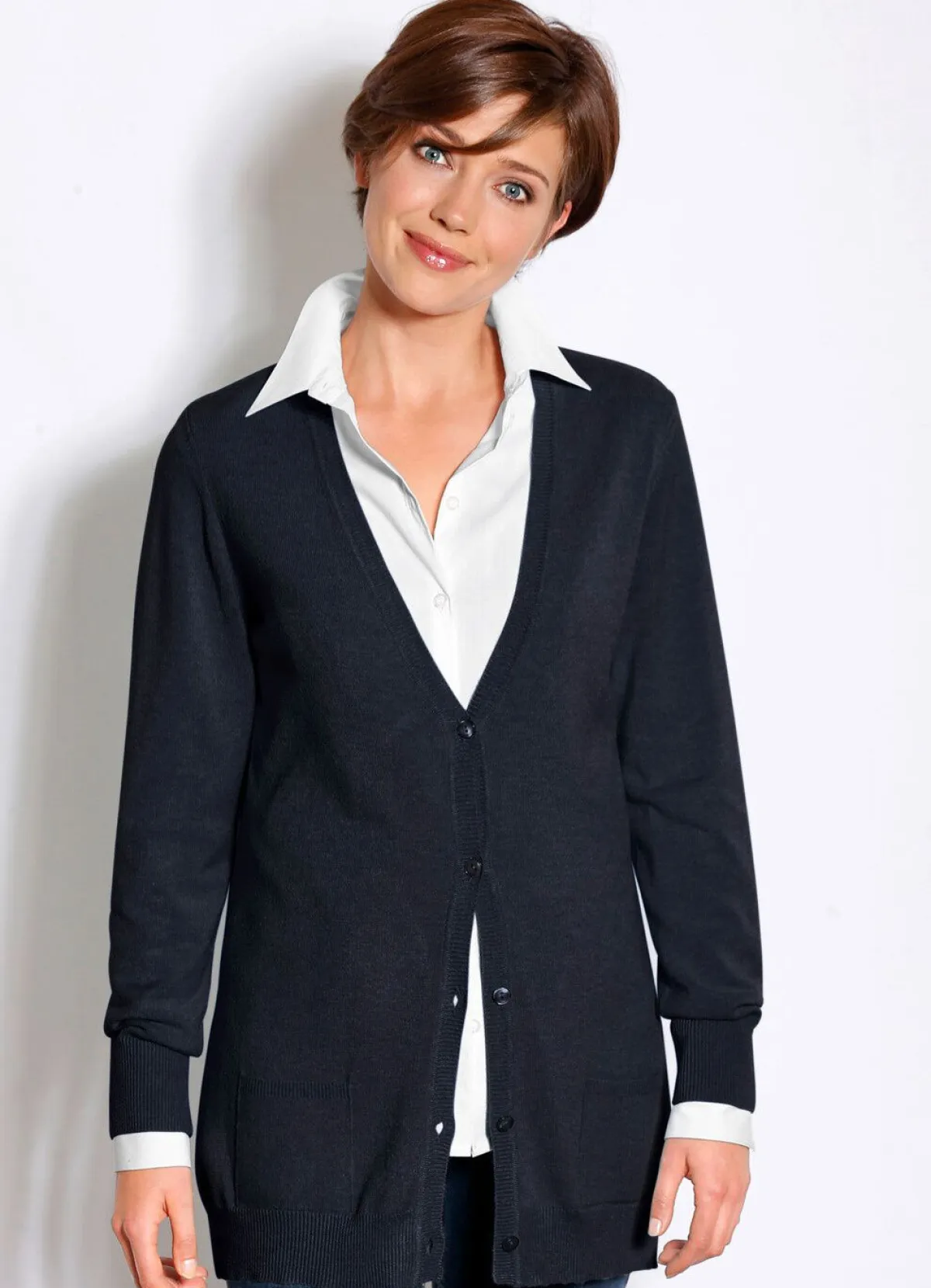 Outlet BADER Strickjacke mit Modal MARINE